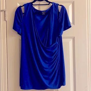 Torrid Size 2 royal blue sexy cold shoulder top